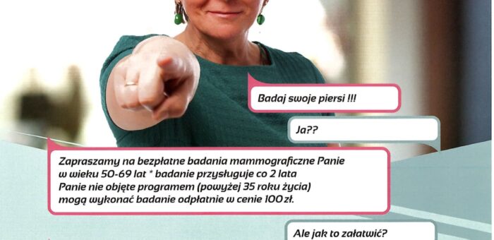 Bezpłatna mammografia dla Pań w wieku 50-69 lat