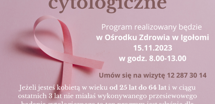 Bezpłatne badania cytologiczne